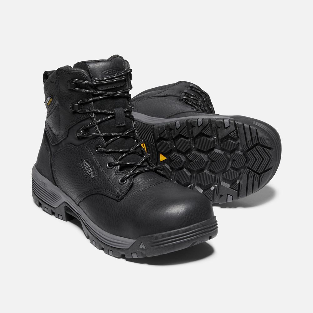 Botas de Trabajo Keen Mexico Negros - Hombre Chicago 6\" Waterproof (Carbon-Fiber Toe) - FT5436172